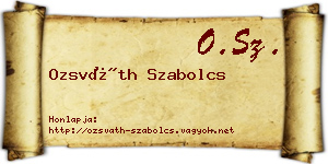 Ozsváth Szabolcs névjegykártya